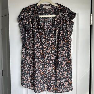 Floral Black Blouse